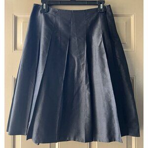 Banana Republic Silk Skirt Womens Size 2 Pleated Knee Length Fully Lined Zip Up